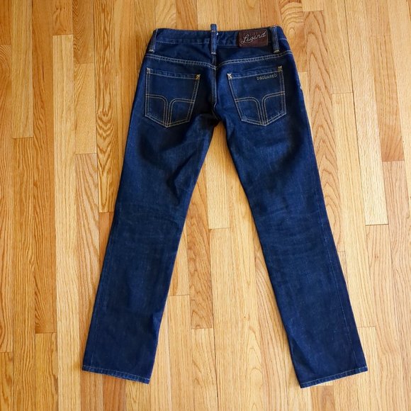 [SOLD] Dsquared Made In Italy Luxury Straight Leg Low Rise Dark Wash Jeans - Picture 9 of 16